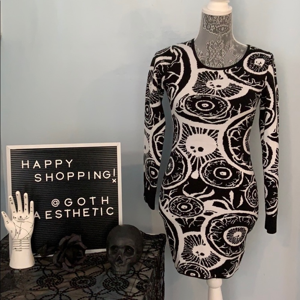 "My Eye" Goth Skulls Killstar Sweater Dress